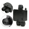 thumbnail image 2 of "High-Performance Black 3-Way Y-Shaped IP68 Waterproof Cable Connector Enclosure for Indoor & Outdoor Use", 2 of 7