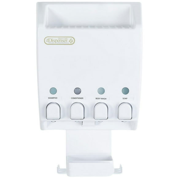 Better Living Products 75453 ULTI-MATE 4 Chamber Wall Mount or Hanging Shower Dispenser Shower Caddy White
