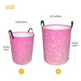 thumbnail image 3 of Balery Breast Cancer Pink Ribbons Awareness Cesta de ropa redonda con asas, impermeable, independiente, para ropa, juguetes, dormitorio y familia-Small, 3 of 6