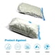 thumbnail image 3 of Juego de 6 bolsas de almacenamiento al vacío reutilizables, bolsas que ahorran espacio, ahorran un 75% más de espacio de almacenamiento. Sello de doble cremallera y válvula de fugas, bomba de vacío, 3 of 8