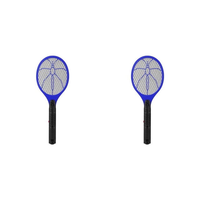Yuarrent Matamoscas eléctrico, matamoscas, repelente de insectos eléctrico de malla de 3 capas, raqueta antiinsectos, mango largo inalámbrico, Type2 NO2 Yuarrent CBP090957