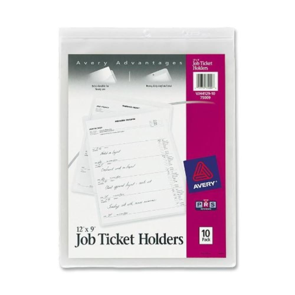 Job Ticket Holders, Heavy Gauge Vinyl, 9 x 12 Inches, 10 per Pack