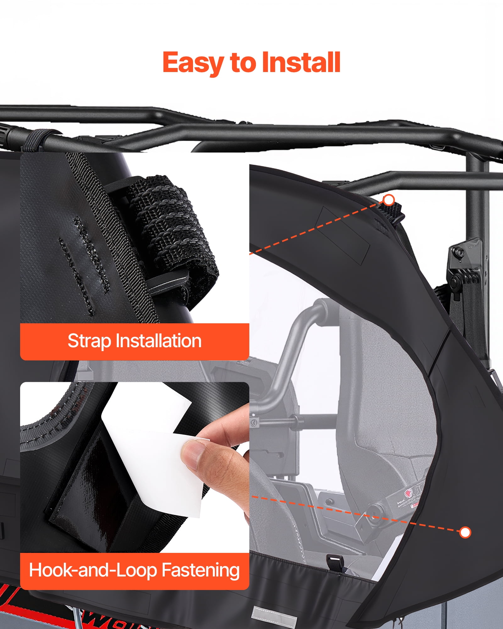 VEVOR Cab Enclosure Upper Doors, Compatible with Can-Am Maverick X3 MAX 4-Seater 2017-2024, Soft Upper Doors, Windproof Upgraded Zipper UTV Soft Side Window Kit