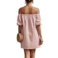 thumbnail image 7 of Sun Dresses for Womens 2026 Summer Fashion Plus Size Cold-Shoulder V-Neck Short Sleeve Solid Color Casual Maxi Dress, 7 of 7