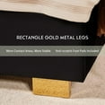 thumbnail image 7 of VanAcc King Size Bed Frame and Headboard, Upholstered Bed with Golden Plating Trim, Black, 7 of 7