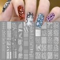 Tech Repeat Pattern Etched Manicure Stamp Plate, Metal Pattern Transfer Template, Repeat ...