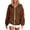 Brown, variant on Xijirk Women's Zip Up Hoodie Long Sleeve Ruched Sleeve Oversized Fit Kangaroo Pocket Solid Sweatshirt Jacket For Elegant Casual Everyday Wear Athleisure Streetwear Daily Outfits,Black,L
