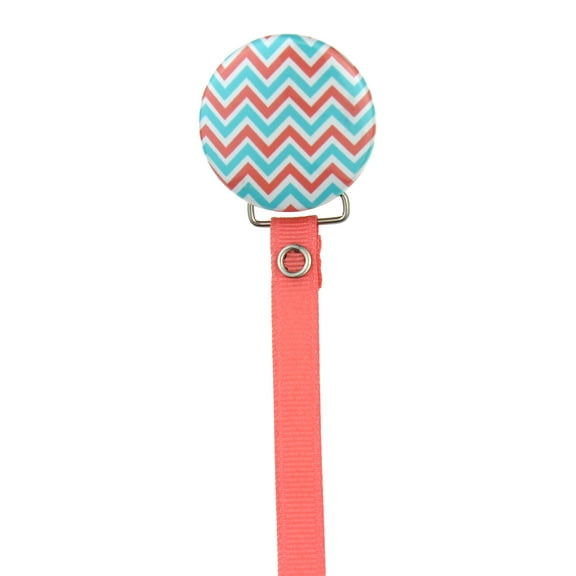 Chevron Design Ribbon Pacifier Clip