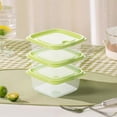 thumbnail image 1 of Feltree 3-Piece Refrigerator Food Storage Container Set with Locking Lids, 460Ml Clear Plastic Stackable Boxes for Leftovers, Snacks and Meal Prep, 1 of 8