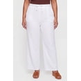 thumbnail image 3 of Women's Plus Size Gauze Knit High Waisted Straight Leg Pants, 3 of 4