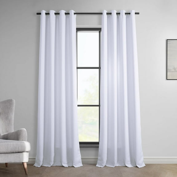Half Price Drapes Dove White Grommet Faux Linen Room Darkening Curtains (1 Panel),50W X 84L