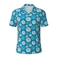 thumbnail image 2 of Daiia Daisies Flowers Pattern Men’s Polo Shirts,Solid Deck Shirt,Classic Fit, Breathable Cotton Polo for Casual and Sport Wear-Small, 2 of 7