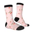 thumbnail image 4 of Yiaed Rabbit And Cherry Print Great elasticity Crew Socks Sports socks for Men and Women, 4 of 5