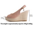 thumbnail image 6 of Platform Wedge Sandals for Women Comfortable Ankle Strap High Heel Wedges Fashion Leather Peep Toe Summer Dress Shoes Pink Size 6, 6 of 9