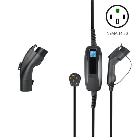 Lectron Bundle -NEMA 14-50 Level 2 EV Charger - 240V 32 Amp with 18ft Extension Cord for J1772 EVs & 48 Amp Tesla to J1772 Charging Adapter