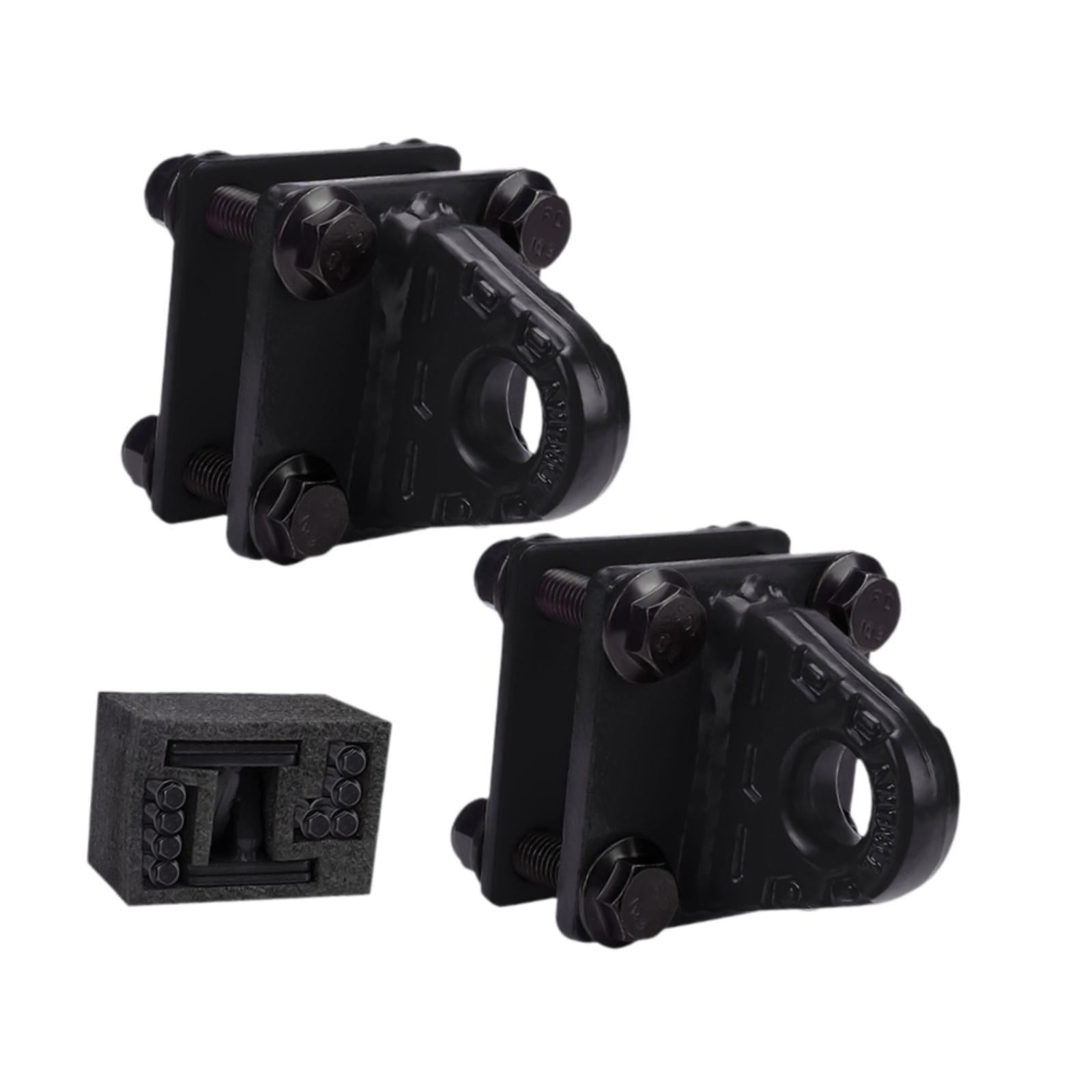 Wzmzjy 2Pcs D Ring Shackle Bracket Tow Shackle Rugged Alloy Bolt on Clevis Mount Towing Black