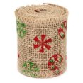 thumbnail image 1 of 6.56ft Christmas Burlap Ribbon Decorative Burlap Ribbon Roll Jute Burlap Roll, 1 of 2