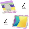 thumbnail image 4 of SaniMore for iPad 10th Generation 10.9" 2022 Case with Pencil Holder, 3-Layer Protection Cover Built-in Shoulder & Handle Strap & Kickstand Military Grade Shockproof Protective Shell, Rainbow Purple, 4 of 8