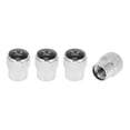 thumbnail image 1 of 4 Piezas de Tapas de Vástago de Válvula de Neumático Estilosas 8x15mm Cubiertas de Polvo de Válvula Plateadas de Aleación de Aluminio, Resina Epóxica, 1 of 7