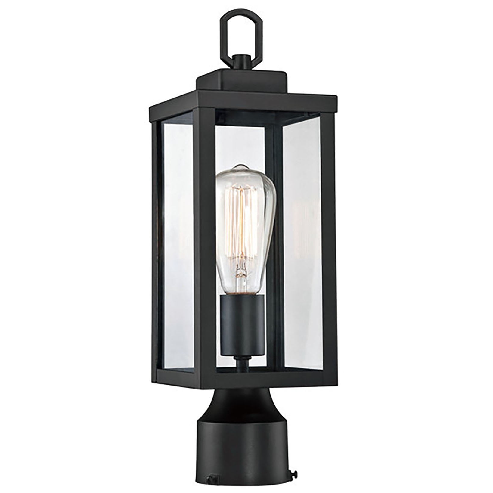 UIXE Outdoor Post Light, Lamp Pole Lantern, Matte Black Exterior Porch Fixtures for Fence Pathway Walkway Patio Lawn Yard