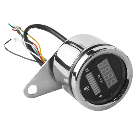 Multifunctional Motorcycle Instrument Panel LED Digital Speedometer Gauge with LCD Display Suitable for Speed&Fuels, 12V