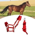 thumbnail image 4 of Durable Horse Bridle Rein Halter Headstall Longitud Engrosada Accesorios ecuestres Arnés Esponja suave Cojín Correas Cuerda para caballo , Talla M Rojo Como se describe Macarena Riendas de caballo, 4 of 8