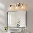 thumbnail image 2 of Kawoti  Modern Dimmable Bathroom Vanity Light with Clear Cylinder Glass Brushed Nickel - 3-light/18.5", 2 of 5