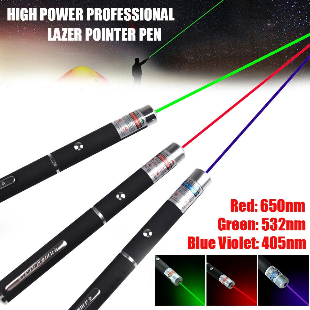3PC 1mW Laser Beam Pointer Pen Presentation Cat Light Toy Purple+Green+Red Color 