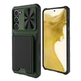 thumbnail image 1 of SaniMore Case for Samsung Galaxy S23 6.1" 2023, [Tough PC Back PU Leather Skin] Card Slot + Magnetic Car Mount + Sliding Cover Shockproof Anti-slip Bumper Hybird Heaavy Duty Protective Shell, Green, 1 of 11
