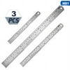AkoaDa 3Pcs Steel Ruler Drawing Tool Accessory 15/20/30cm Stainless Steel Metal Ruler Metric Rule Precision Measuring Tool