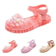 thumbnail image 2 of Ruyang Girls Glitter Jelly Sandals Cute Closed Toe Fisherman&nbsp;Sandal Summer Adjustable Straps Non-Slip Flats for Beach, 2 of 7