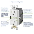thumbnail image 3 of Leviton 15A SmartlockPro Self-Test GFCI Combination with Type A & Type-C USB in-Wall, USB Charger for Smartphones and Tablets, GUAC1-W, 3 of 6