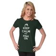 thumbnail image 5 of Keep Calm Fish On Fishing Enthusiast Women's T Shirt Ladies Tee Brisco Brands 2X, 5 of 6