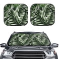 thumbnail image 2 of Fotbe Tropical Palm Leaves1 2-Piece Car Windshield Sun Shade | Sun Blocker for Car Windshield | Foldable Automotive Interior Accessories for Sun Protection-Large, 2 of 7