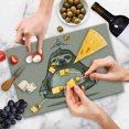 thumbnail image 4 of Sloth Cutting Board, Cartoon Sloth Meditates Lotus Position Relax Lifestyle Comic Inspirational, Decorative Tempered Glass Cutting and Serving Board, Large Size, Warm Taupe Sage Green, by Ambesonne, 4 of 5