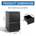 thumbnail image 4 of Metal File Cabinets, 2 Drawer Metal Mobile File Cabinet, Rolling File Cabinet with Lock for Hanging Legal/Letter/A4 Size,Fully Assembled Except Wheels, Black Office File Cabinets, 4 of 11