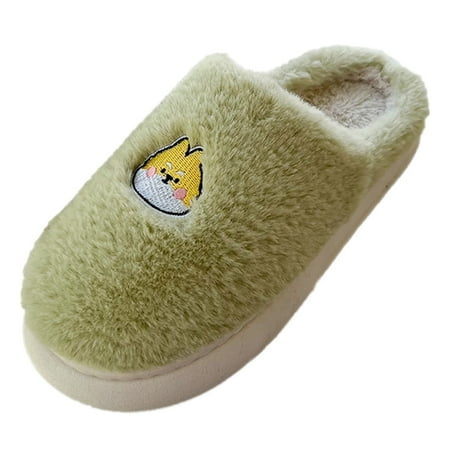 

ZTTD 2022 Women s New Hairstyle Outer Wear Autumn And Winter Indoor Non Slip Thick Bottom Cute Cartoon Pattern Cotton Slippers Women s Slipper A