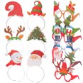 thumbnail image 2 of KAKOWELY 1 juego de diademas para gafas de fiesta navideña, marcos para gafas navideñas, recuerdos para fiestas navideñas, suministros navideños, 2 of 5
