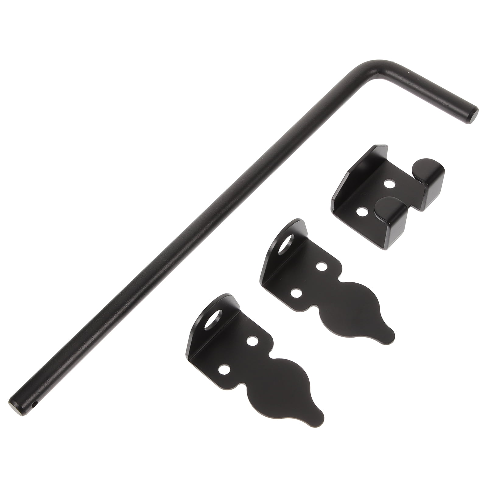 UKCOCO Black Gate Latch Solid Thick Cane Bolt Drop Rod for Wood Fence Door Hardware Durable