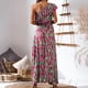 thumbnail image 4 of Vestido Maxi Boho Pompotops Mujer Verano Un Hombro Sin Mangas Cintura Elástica Playa, 4 of 9