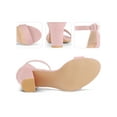 thumbnail image 4 of BLISSFUL STEP Woman's Sandals Block Heels Ankle Strap Open Toe Sandals Pink 7, 4 of 6
