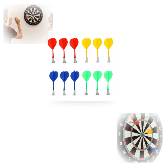 12 Pack Magnetic Darts, 3.3 Inch Replacement Darts for Magnetic Dartboard Games, Multicolor ABS Dart Board Accessories