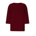 thumbnail image 5 of NinXxx Women's Fashion Casual Jacquard Three Quarter Sleeve Blouse S, 5 of 5
