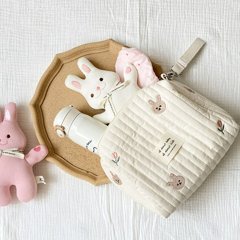 Bear Embroidered Baby Stroller Hanging Diaper Bag