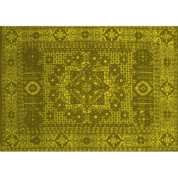 Ahgly Company Indoor Rectangle Persian Yellow Bohemian Area Rugs, 7' x 10'