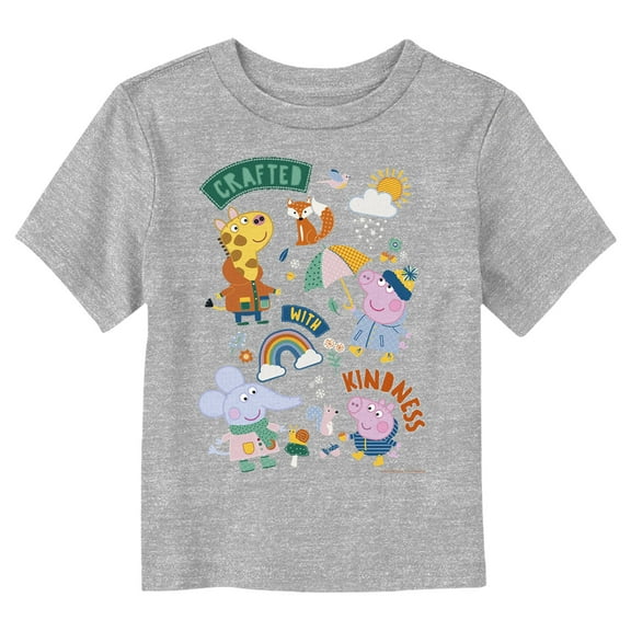 Toddler's Peppa Pig Crafted With Kindness Graphic Tee Athletic Heather 3T