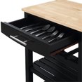 thumbnail image 4 of Ellaine Four-Tier Butcher Block Kitchen Cart w/ Drawer & Wine Rack in Black Wood, 4 of 11