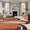 thumbnail image 2 of Abstract Boho Area Rug 5x8 Washable Rug Non Slip Vintage Minimalist Arch Geometric Red Orange Large Area Rug Soft Stainresistant Indoor Floor Carpet for Living Room Bedroom Office Dining Room Nursery, 2 of 9
