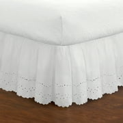 Fresh Ideas Ruffled Eyelet 14" Bed Skirt, Full, White