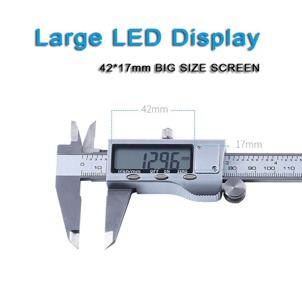 STONEGO 1PC 0-150mm Digital Metal Caliper - Stainless Steel Vernier Calipers, Electronic Micrometer Ruler, Precision Depth Measuring Tool for Professional and DIY Use